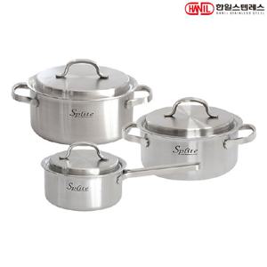 한일스텐레스 스플릿 인덕션 통5중 304스텐 냄비세트 3종C 편16+양18+20