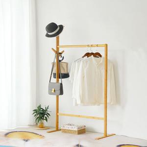 원목행거 멀티고정형 북유럽풍 대나무 우드 옷걸이 행거 정리