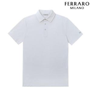 [페라로밀라노] 남성 아이스코튼 카라 반팔 티셔츠 화이트 AM0DKS20931