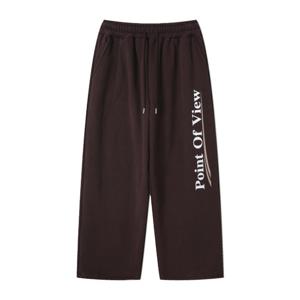남자 겨울 레터링 기모 와이드 밴딩 팬츠 RM-PTK-Q066-밤색
