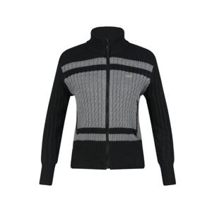 골피아 LB25W816W 여성 케이블 배색 방풍 니트 집업 자켓