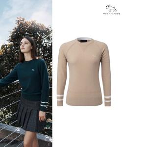 [힐크릭]여성골프웨어 가을니트 캐시혼방 라운드스웨터 1HCSWFU5