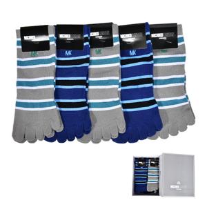 미치코런던 스타일리쉬한 스트라이프 패턴 남성 발가락 양말0105wh