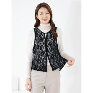 [모슬린]엄마옷 조끼 레이스 라운드 레이어드 603FGH083 마담/중