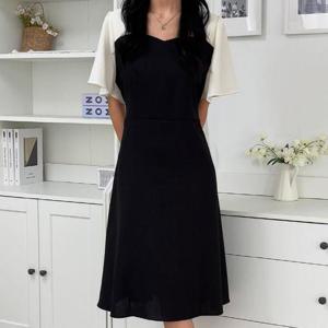 [강물처럼]아이우먼 오피스플레어반팔원피스 YPU385M603 빅사이