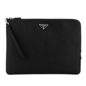 프라다 트라이앵귤러 메탈 로고 가죽 클러치 2NH023PN9 F0002