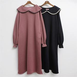 [강물처럼]빅사이즈사랑해요 C180L109 세일러배색포켓원피스 GR