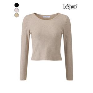 [르샵]라운드넥 골지 숏 니트 (BQ3KP003A)