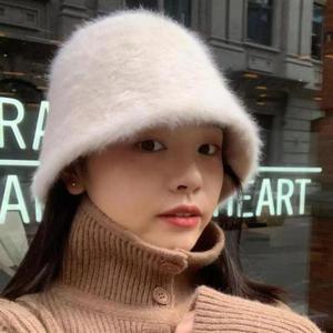 겨울모자 겨울 스트릿패션 여성 예쁜 앙고라 방한 벙거지 모자