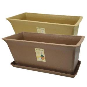 웰빙 직사각 화분 플라스틱화분 화분받침 대2호