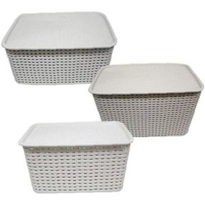 뚜껑 바구니 수납 정리함 사각 바스켓 박스 중 랜덤