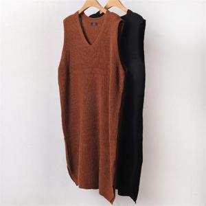 [강물처럼]빅사이즈사랑해요 B556L012 하찌니트브이넥롱조끼 AP