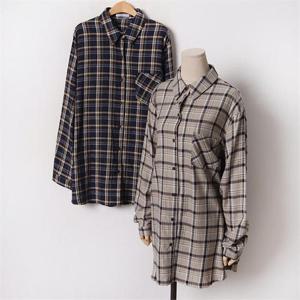 [강물처럼]빅사이즈 011 겉기모체크포켓롱남방 DLYB504 (6347828