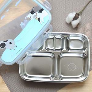 알프스팜스토리 이중배식판 유아용배식판 어린이배식판 스텐배식판 스텐락배식판 뚜껑배식판