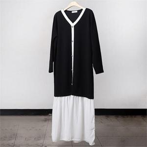 [강물처럼]빅사이즈사랑해요 A952L010 코코쉬폰가디건원피스 BE