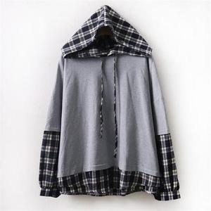 [강물처럼]아이우먼 모디배색체크숏후드 WC6805M010 빅사이즈 (6