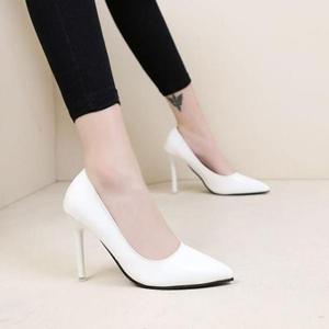 정장구두 레더 애나멜 뾰족코 펌프스힐