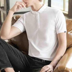 [리더스][리더스] 남자 여름 클래식 슬림핏 화이트 반팔 티셔츠