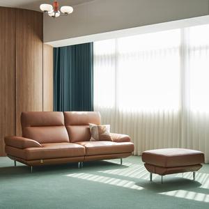 [다우닝] 카렌 3인 전체 천연가죽 소파+스툴