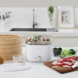 [주방] 라쿠진 다용도 2단 멀티 찜기 LCZ060WT 화이트 에그쿠커 미니찜기 캠핑 여행