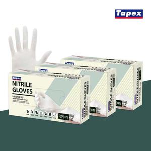 위생장갑 니트릴장갑 테이팩스 식품인증 100매 화이트