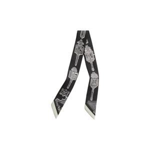 에르메스 메르베유스 랜턴 트윌리 실크   누아 블랑 H063081S17