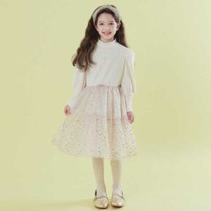 [아이러브제이]N. 크리미 골지 망사 원피스 JUWOP03