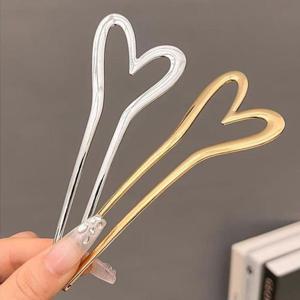 헤어비녀 U자 비녀 하트 올림머리 유핀 M13088