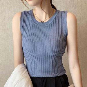 여성티 슈슈 슬림핏 여성 민소매 나시티 골지 나시 티셔츠