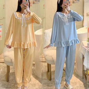 여성스러운 슬립웨어 홈웨어 밴딩 레이스 여자 잠옷