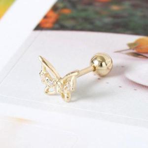 귓볼피어싱 GOLD 큐빅 나비 베이직 골드 금 피어싱 14K