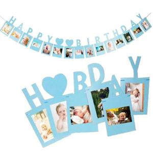 생일 포토 가랜드 블루 기념일 장식 촬영 소품 배너