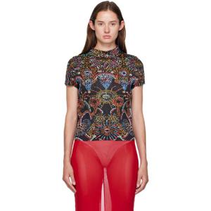 26 SS 이세이미야케 여성 블랙 준 라이트 페스티벌 티셔츠 252941F099017