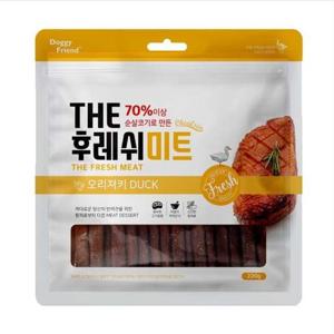 강아지 산책 훈련 칭찬용간식 후레쉬미트 오리 220g 강아지 영양간식 외출 소프트 훈련용 매일급여 부드러운 노견 애견간식 개간식 건강한육포