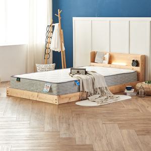 파로마 네오 리브 편백 원목 저상형 LED 침대프레임 PVC깔판 S