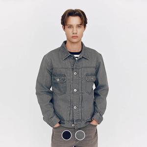 [지오다노]남성 간절기 레귤러핏 코튼 데님 트러커 청자켓 075508