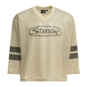 스투시 로고 메쉬 브이넥 티셔츠 1140384 1005 TAN