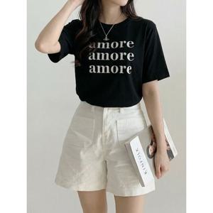 [베나프]아모레 레터링 반팔 티셔츠_FH1ST003
