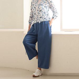 [쉬즈마담]P92047 내추럴 감성 와이드핏 배기 팬츠 50대 엄마옷