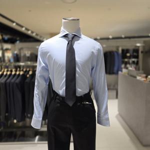 [지이크][S/S]프리미엄 블루 코튼 와이드 드레스 셔츠 (PIB5004000)