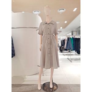 [숲]셔츠형 스트라이프 벨티드 원피스 SC4OP36