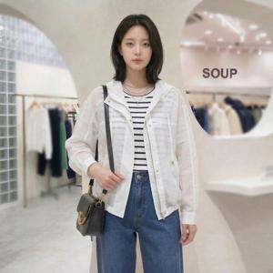 [숲]후드 밑단 양옆 스트링 홑겹 여성점퍼 SC3UJ3Z1