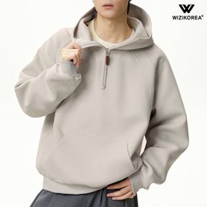 남성 헤비 반집업 후드티 오버핏 무지 빅후드 맨투맨 봄 가을 티 WI072T