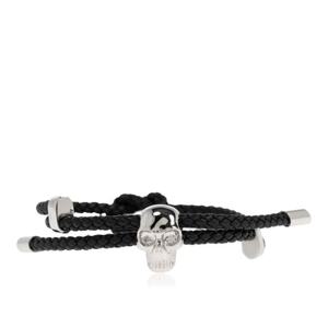알렉산더맥퀸 스컬 참 브레이디드 가죽 팔찌 836688 1ALCA1000