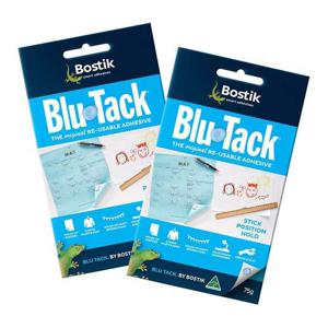 (블루택) 블루75g 2개 blutack 접착제 재사용점착제 찰흙대용 점토놀이 사진붙이기 소품고정