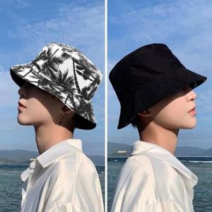 그래픽벙거지 남자여자모자 벙거지 야자수 양면버킷햇