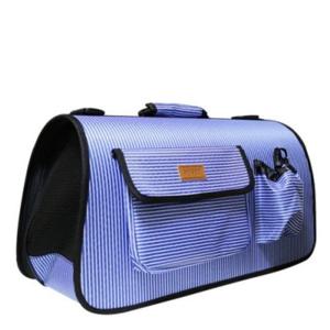 강아지캐리어 천국 스포츠 이동가방 줄무늬 블루 L