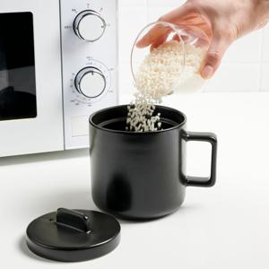 [JAJU] 자주 전자레인지용 1인 도자기 밥솥_650ml_블랙