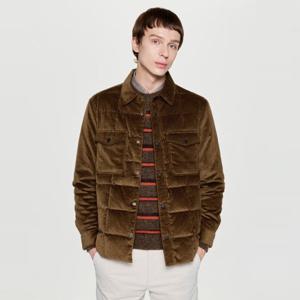 헤지스  25FW  남성 코듀로이 구스다운 패딩 셔츠 점퍼 HZJU5D688W2