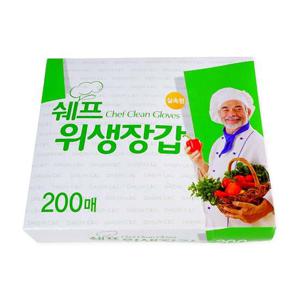 쉐프 위생장갑 200매 비닐장갑 일회용장갑 1회용장갑